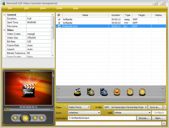3herosoft 3GP Video Converter screenshot