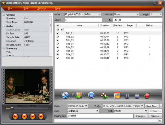 3herosoft DVD Audio Ripper screenshot