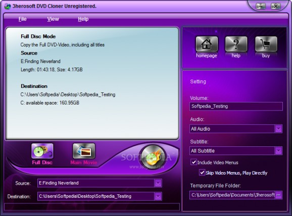 3herosoft DVD Cloner screenshot