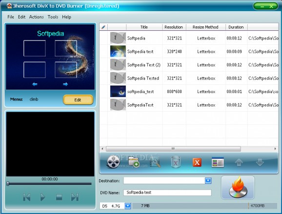 3herosoft DivX to DVD Burner screenshot