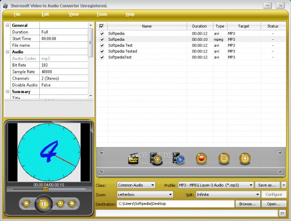 3herosoft Video to Audio Converter screenshot
