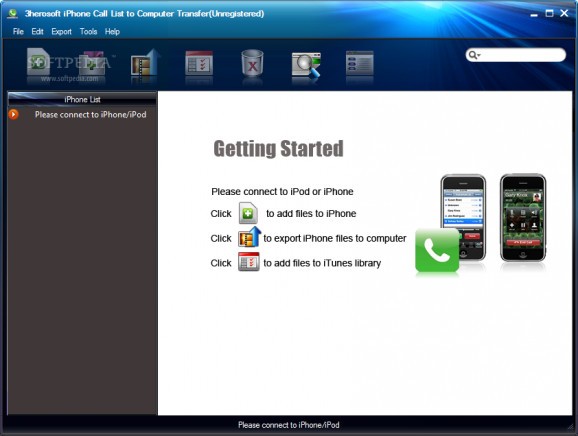 3herosoft iPhone Call List to Computer Transfer screenshot