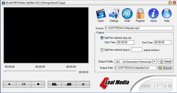 4Leaf MP4 Video Splitter screenshot