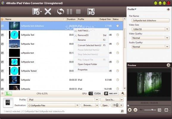 4Media iPad Video Converter screenshot