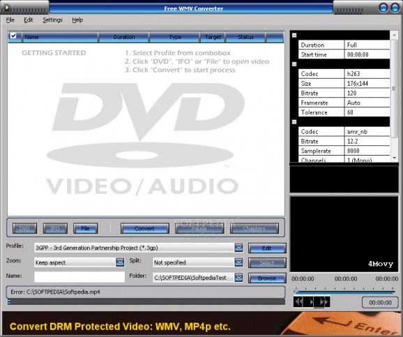 4Musics Free WMV Converter screenshot