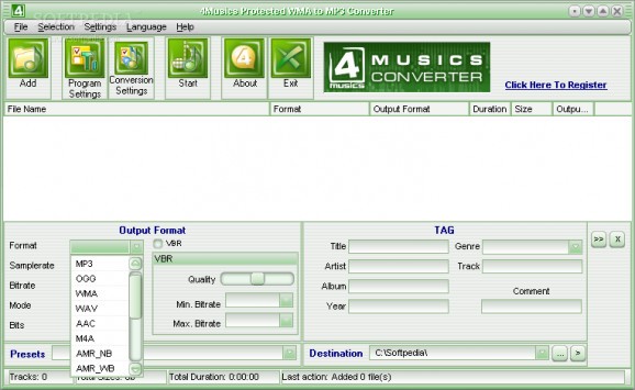 4Musics Protected WMA to MP3 Converter screenshot