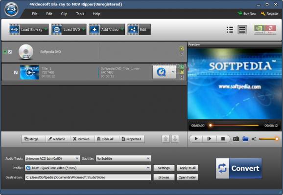 4Videosoft Blu-ray to MOV Ripper screenshot