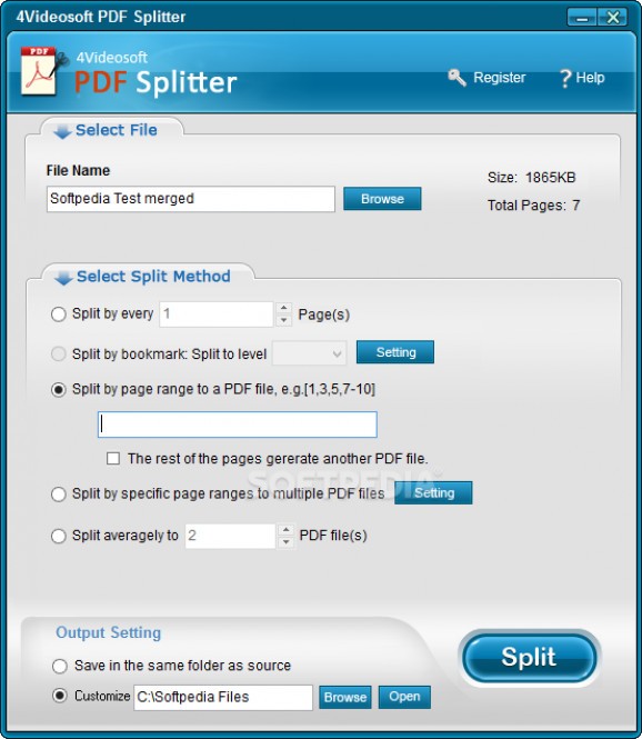 4Videosoft PDF Splitter screenshot