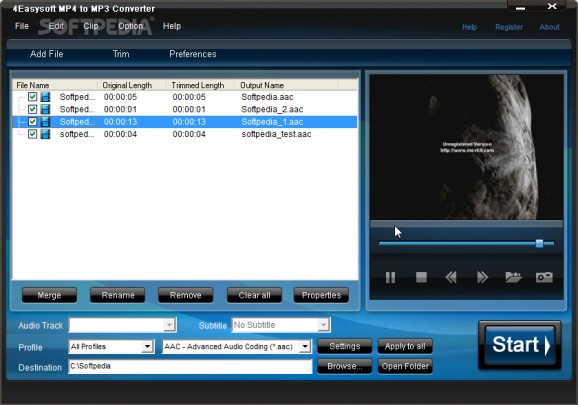 4Easysoft MP4 to MP3 Converter screenshot
