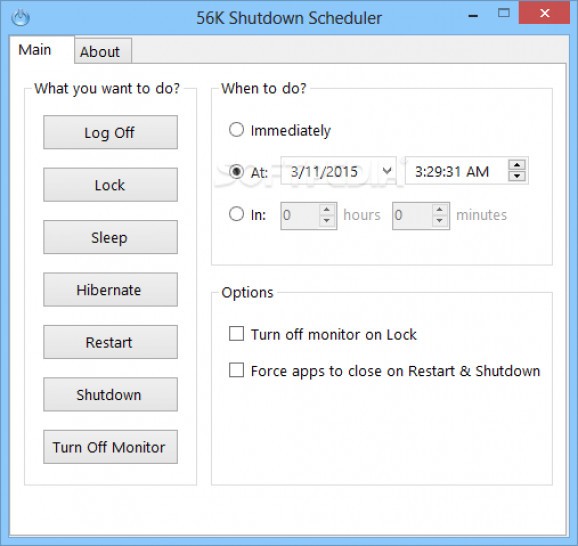 56K Shutdown Scheduler screenshot