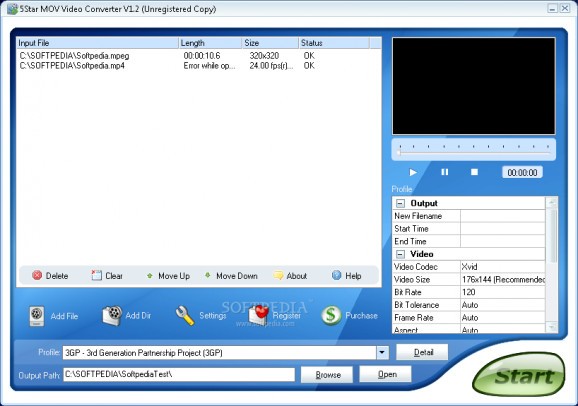 5Star MOV Video Converter screenshot