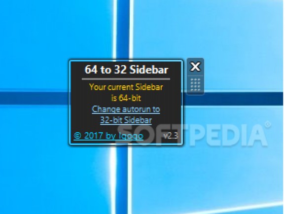 64 to 32 Sidebar screenshot