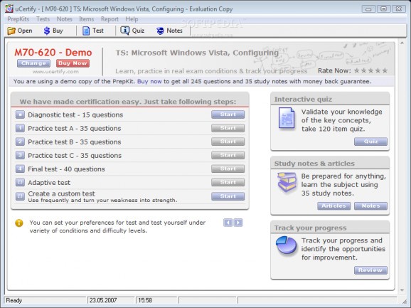 70-620 MCTS: Windows Vista Certification screenshot