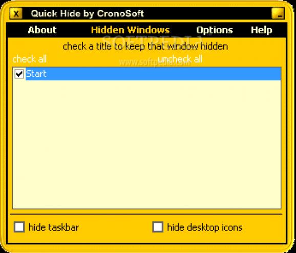 Quick Hide Windows screenshot