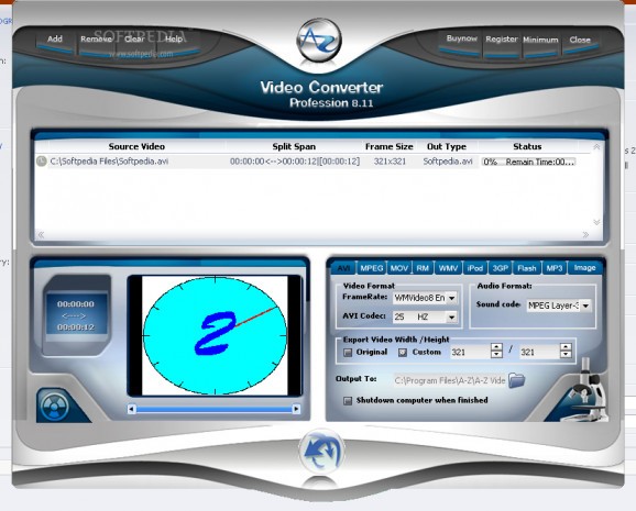 A-Z Video Converter Professional screenshot