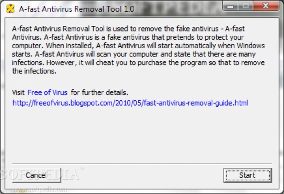 A-fast Antivirus Removal Tool screenshot