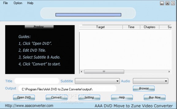 AAA DVD to Zune Converter screenshot