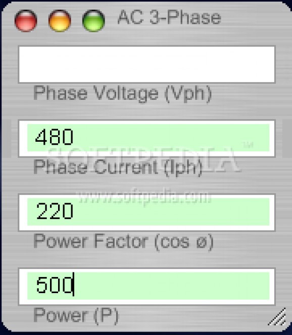 AC 3-Phase Calculator screenshot