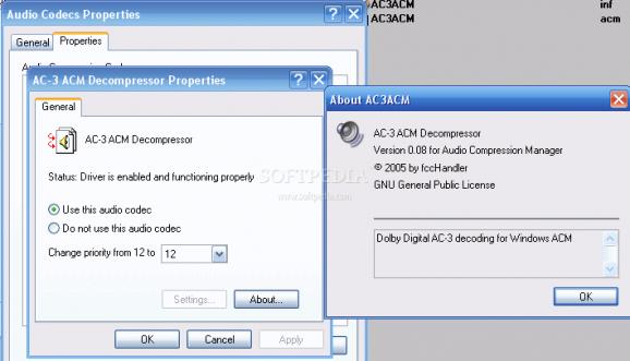 AC-3 ACM Codec screenshot