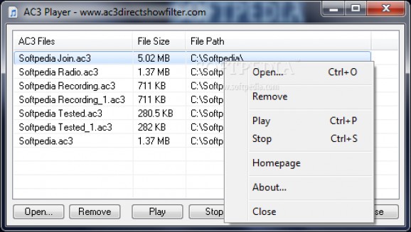 AC3 Player screenshot