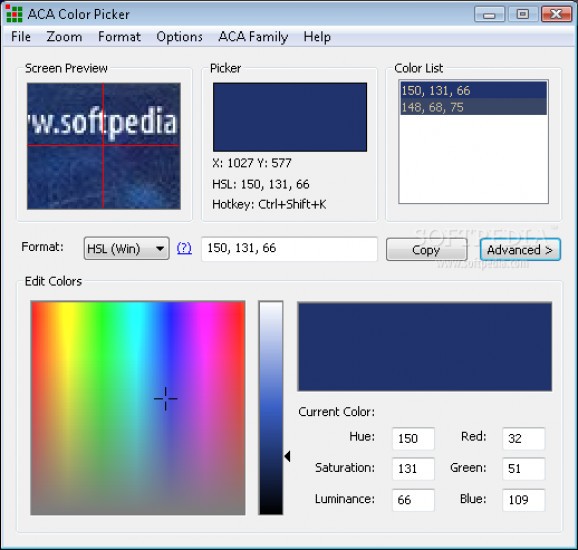 ACA Color Picker screenshot