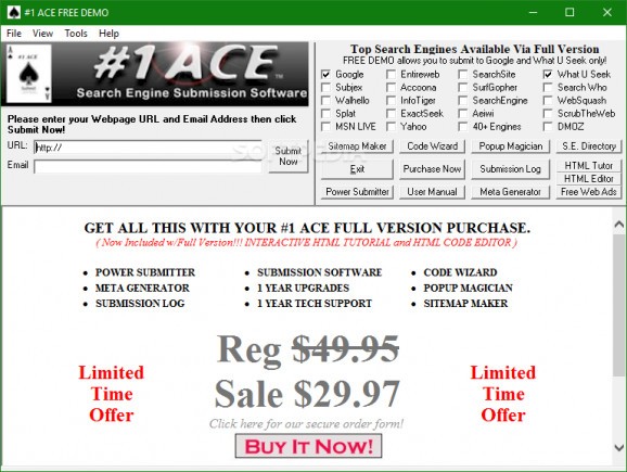 #1 ACE Search Engine Submission Software screenshot