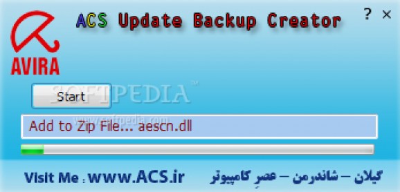 ACS Avira Update Backup Creator screenshot