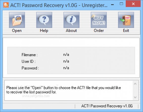 ACT Password Recovery screenshot