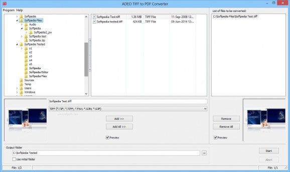 ADEO TIFF to PDF Converter screenshot