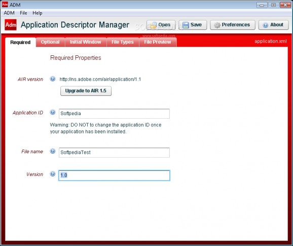 ADM - Application Descriptor Manager screenshot