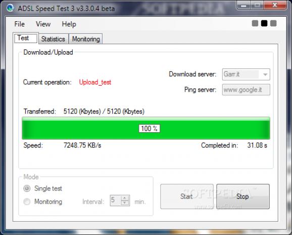 ADSL Speed Test screenshot