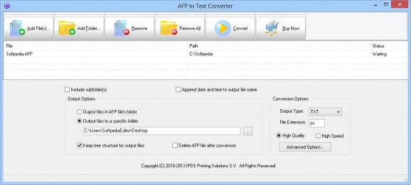 AFP to Text Converter screenshot