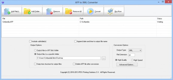 AFP to XML Converter screenshot