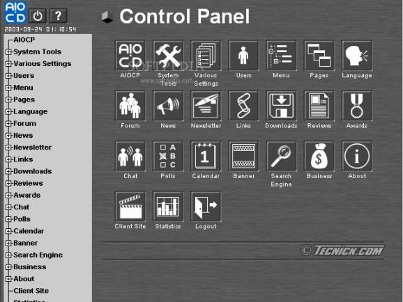 AIOCP (All In One Control Panel) screenshot