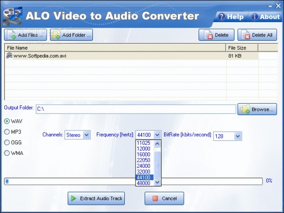 ALO Video to Audio Converter screenshot