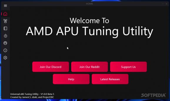 Universal x86 Tuning Utility (formerly AMD APU Tuning Utility) screenshot