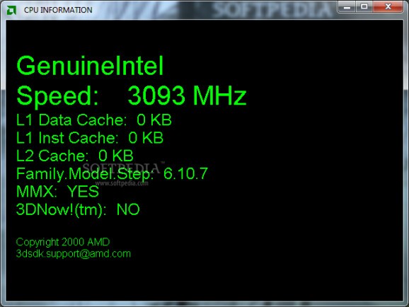 AMD CPU Information Display Utility screenshot