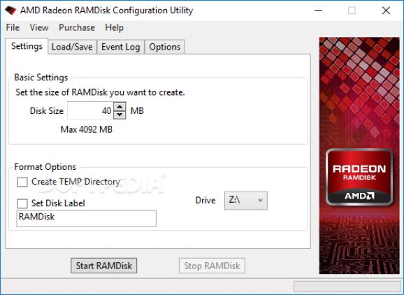 AMD Radeon RAMDisk screenshot