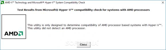 AMD Virtualization Technology and Microsoft Hyper-V System Compatibility Check Utility screenshot