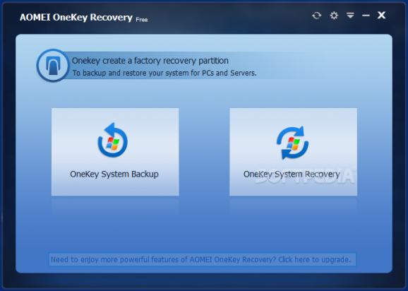 AOMEI OneKey Recovery Free screenshot