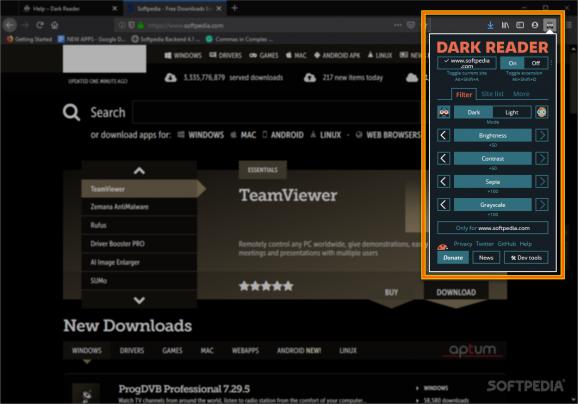 Dark Reader for Firefox screenshot