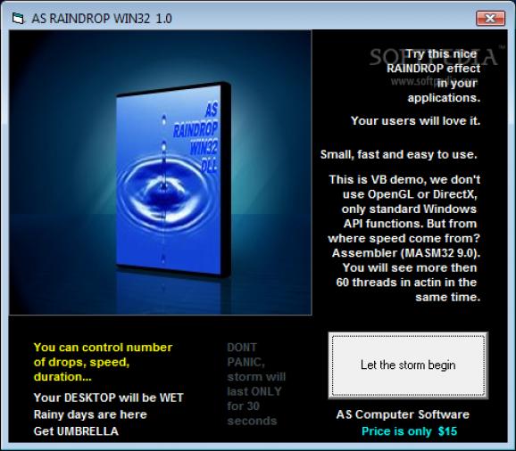 AS RAINDROPS WIN32 DLL screenshot