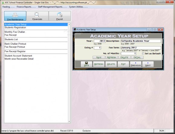 ASC School Finance Controller screenshot