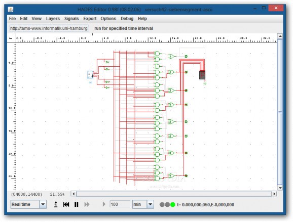 ASCII seven segment decoder screenshot