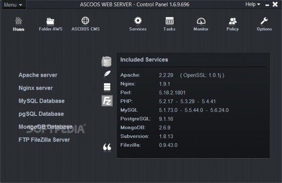 ASCOOS Web Server screenshot