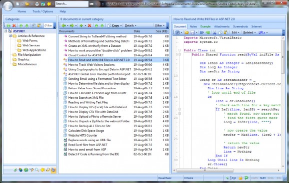 ASP.NET Code Library screenshot