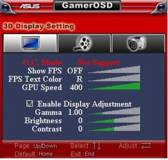ASUS GamerOSD screenshot