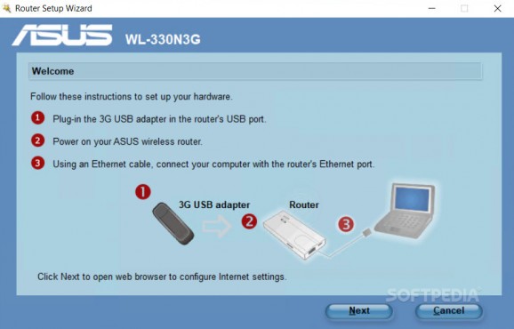 ASUS WL-330N3G Wireless Router Utilities screenshot