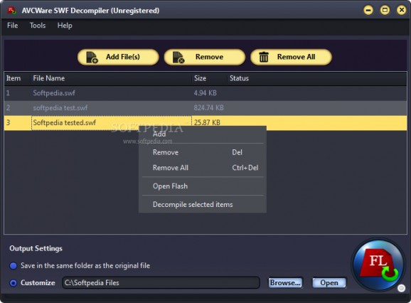 AVCWare SWF Decompiler screenshot