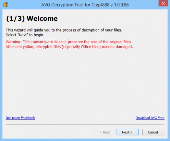 AVG Decryption Tool For Crypt888 screenshot